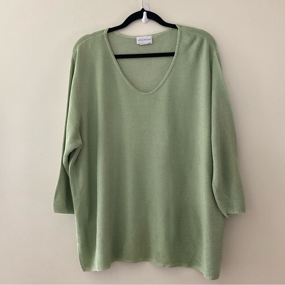 Sarah Arizona Knit 100%Rayon V neck Top Size 2X